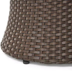 ModernLuxe Set da 3 pezzi per conversazione da esterno, Set da conversazione in vimini per patio, sedie in rattan PE con cuscini e tavolo in vetro temperato