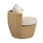 ModernLuxe Set da 3 pezzi per conversazione da esterno, Set da conversazione in vimini per patio, sedie in rattan PE con cuscini e tavolo in vetro temperato