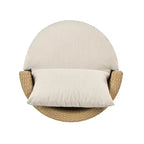 ModernLuxe Set da 3 pezzi per conversazione da esterno, Set da conversazione in vimini per patio, sedie in rattan PE con cuscini e tavolo in vetro temperato