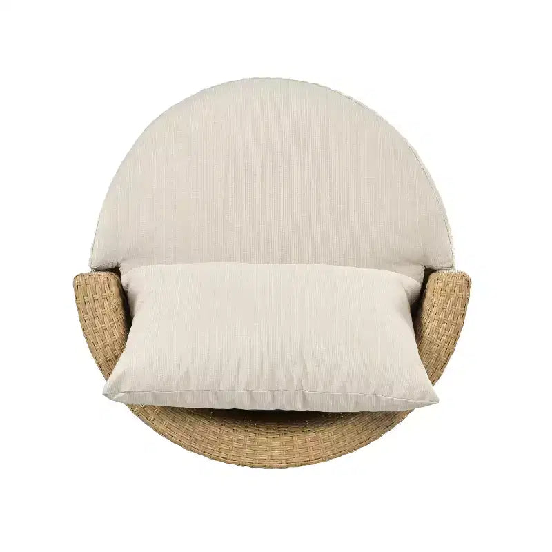 ModernLuxe Set da 3 pezzi per conversazione da esterno, Set da conversazione in vimini per patio, sedie in rattan PE con cuscini e tavolo in vetro temperato