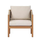 Christopher Knight Home Adewale – Ensemble de jardin moderne 4 pièces en acacia avec coussins, table à lattes et design en corde