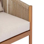 Christopher Knight Home Adewale – Ensemble de jardin moderne 4 pièces en acacia avec coussins, table à lattes et design en corde