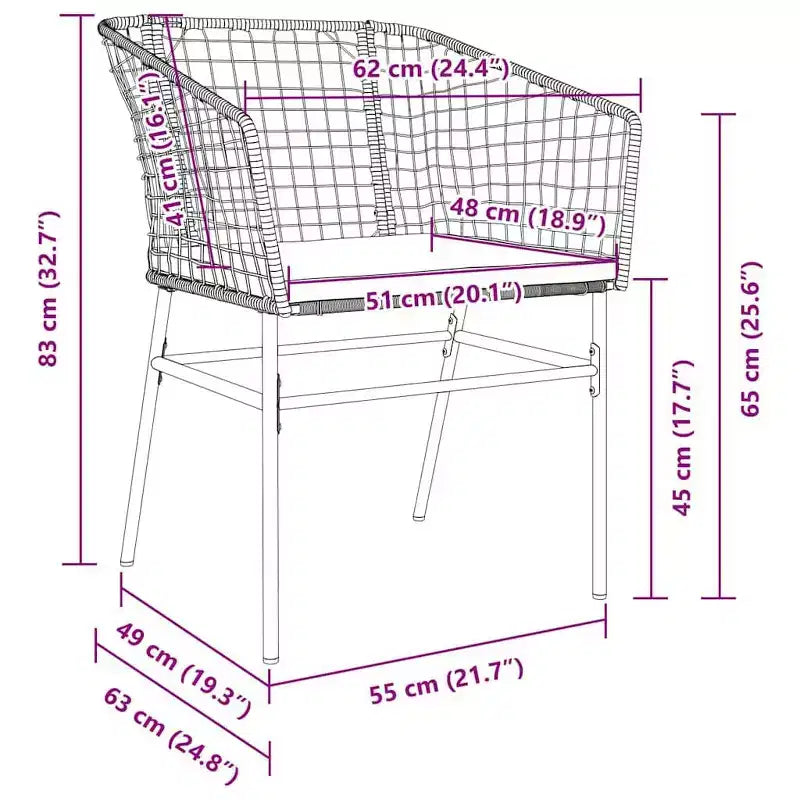 vidaXL Set da pranzo da giardino 5 pz in polyrattan nero