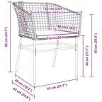 vidaXL Set da pranzo da giardino 5 pz in polyrattan nero