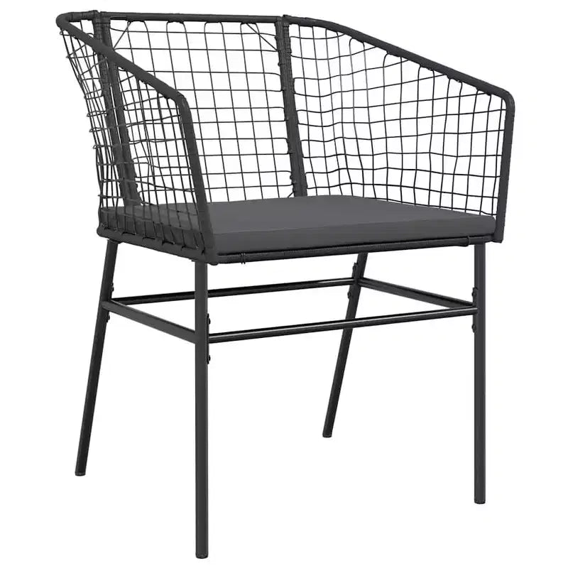 vidaXL Set da pranzo da giardino 5 pz in polyrattan nero