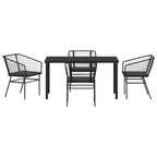 vidaXL Set da pranzo da giardino 5 pz in polyrattan nero
