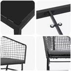 vidaXL Set da pranzo da giardino 5 pz in polyrattan nero