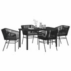 vidaXL Salon de jardin avec coussins 5 pcs Acier poudré noir