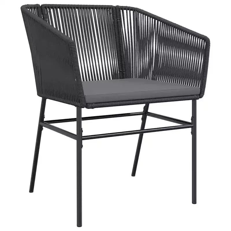 vidaXL Salon de jardin avec coussins 5 pcs Acier poudré noir