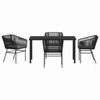 vidaXL Salon de jardin avec coussins 5 pcs Acier poudré noir