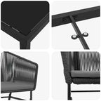 vidaXL Salon de jardin avec coussins 5 pcs Acier poudré noir