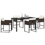 vidaXL Salon de jardin avec coussins 5 pcs Résine tressée marron