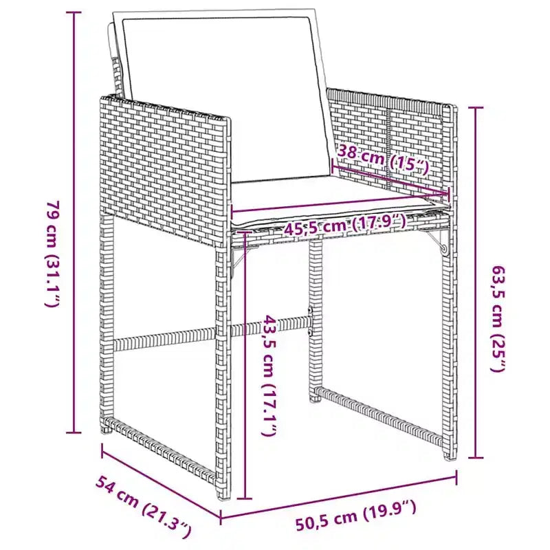 vidaXL Salon de jardin avec coussins 5 pcs Résine tressée marron