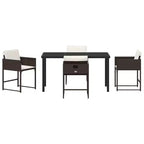 vidaXL Salon de jardin avec coussins 5 pcs Résine tressée marron