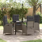 vidaXL Set da pranzo da giardino con cuscini 5 pz Grigio Rattan PE