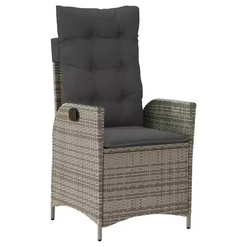 vidaXL Set da pranzo da giardino con cuscini 5 pz Grigio Rattan PE