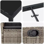 vidaXL Set da pranzo da giardino con cuscini 5 pz Grigio Rattan PE