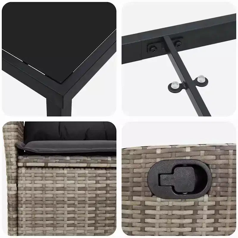 vidaXL Set da pranzo da giardino con cuscini 5 pz Grigio Rattan PE