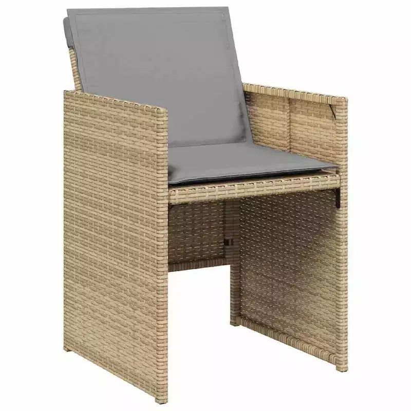 vidaXL Set da pranzo da giardino con cuscini 5 pz Rattan PE Beige