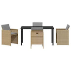 vidaXL Set da pranzo da giardino con cuscini 5 pz Rattan PE Beige