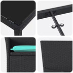vidaXL Set tavolo e sedie con cuscini 5 pz Rattan PE nero