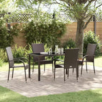 vidaXL Set da pranzo da giardino 5 pz Acciaio verniciato a polvere marrone