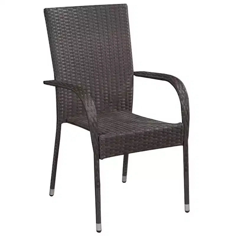 vidaXL Set da pranzo da giardino 5 pz Acciaio verniciato a polvere marrone