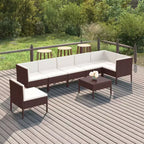 vidaXL Set lounge da esterno 6 pz con cuscini in polyrattan Grigio