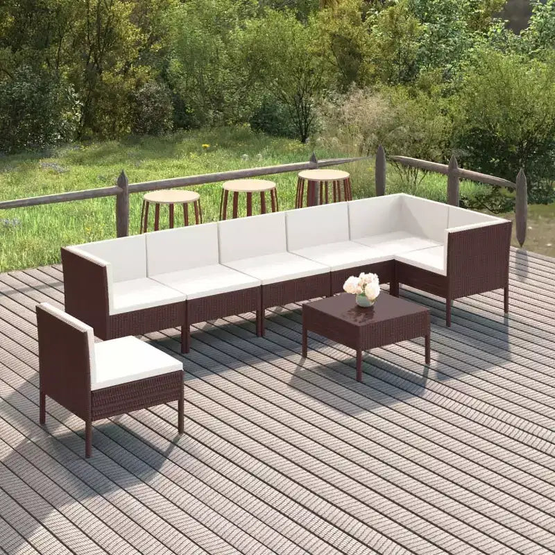 vidaXL Set lounge da esterno 6 pz con cuscini in polyrattan Grigio