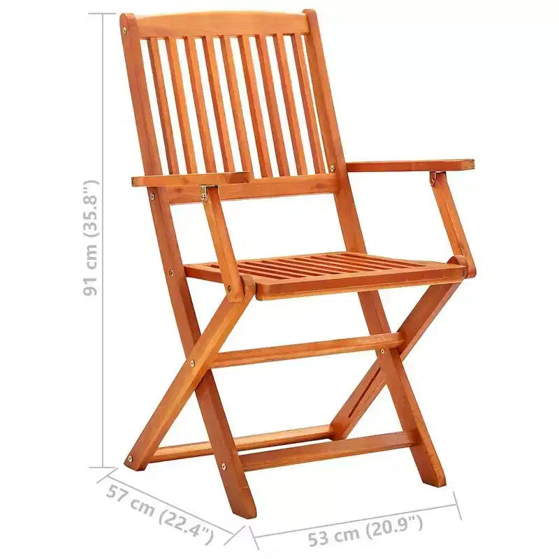 vidaXL Set da pranzo pieghevole da 5 pezzi per esterni in legno massello di eucalipto