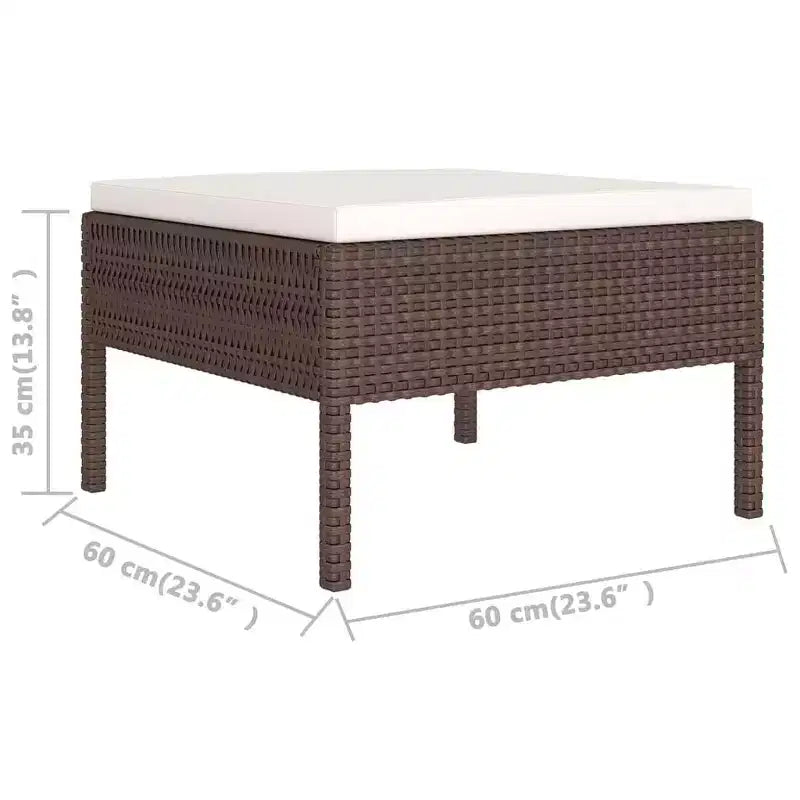 vidaXL Set Divani da Giardino 11 pz con Cuscini Polyrattan Marrone