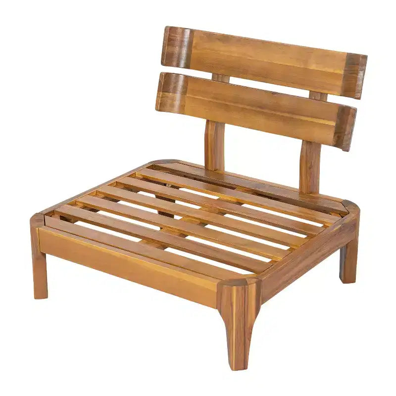 Christopher Knight Home Nikhil Set da 3 Pezzi Moderno da Patio in Acacia con Cuscini (Tavolo Non Incluso)