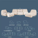 Grand ensemble de mobilier de terrasse Big Joe Solvana, canapé sectionnel 7 pièces en tissu de performance résistant aux intempéries, couleur crème ensoleillée