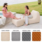 Grand ensemble de mobilier de terrasse Big Joe Solvana, canapé sectionnel 7 pièces en tissu de performance résistant aux intempéries, couleur crème ensoleillée