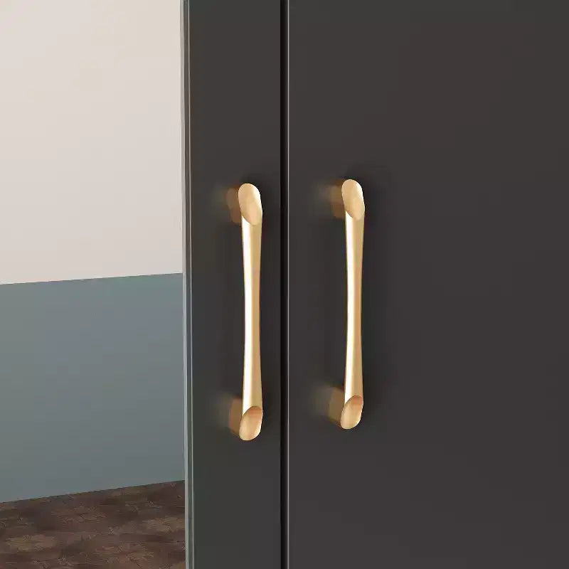 Armoire 2 portes avec miroir, tringle à vêtements et 2 tiroirs
