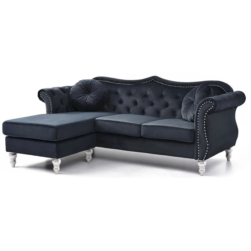 Divano Hollywood Velvet con Chaise Longue Reversibile