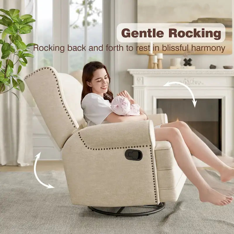 Poltrona reclinabile girevole con poggiapiedi extra-large, grigia