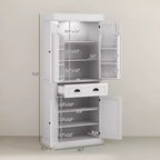 Garde-manger de cuisine de 71 po avec lumières DEL, 6 tablettes de porte, un tiroir et 4 tablettes réglables