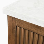 Mobile lavabo doppio Vanity Art 72 per bagno con piano in marmo composito