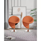 Set di 2 Poltrone Girevoli "Curl" in Misto Lana - Manhattan Comfort