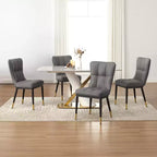 Bekrvio Sedie da Sala da Pranzo Set da 6, Moderne Imbottite in Ecopelle con Schienale Alto, Gambe in Metallo, Sedie da Cucina Senza Braccioli per Soggiorno Sala da Pranzo