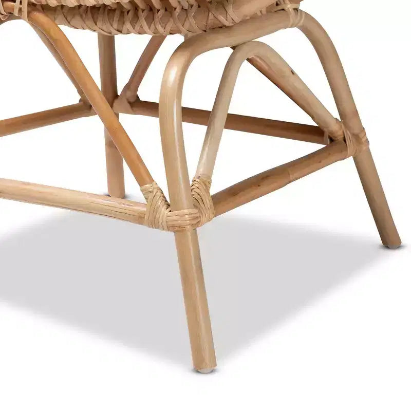 Jayden Fauteuil d'Appoint Rembourré en Tissu et Rotin Blanc/Naturel - bali & pari