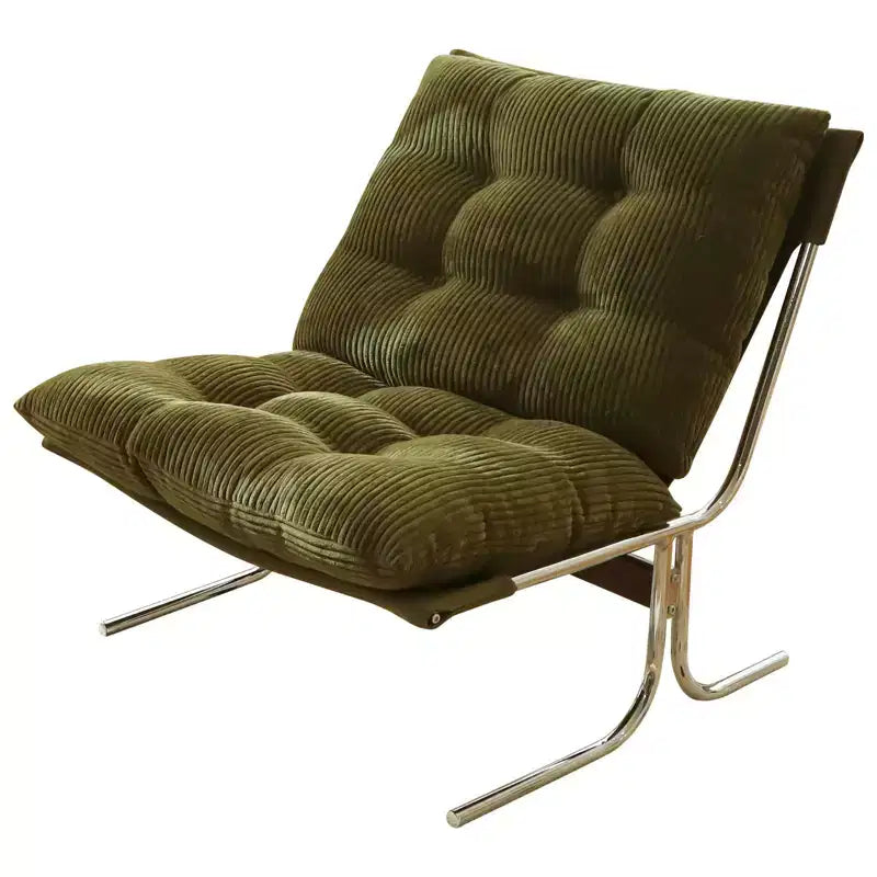 Fauteuil d'appoint moderne surdimensionné pour salon et bureau - Piètement en métal chromé