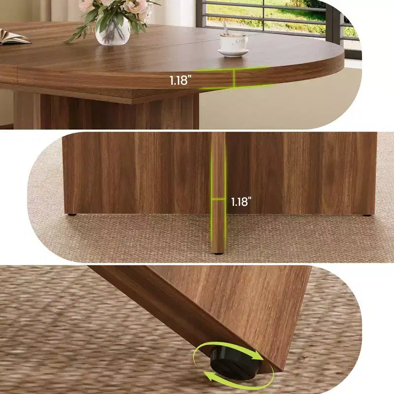 Tavolo da pranzo rotondo allungabile da 43,3''-59'' per 4-8 persone, moderno tavolo da pranzo ovale da cucina con prolunghe rimovibili, tavolo da pranzo per sala da pranzo, cucina
