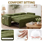Divano Letto, Divano Estraibile a L da 81 pollici con Chaise Longue Reversibile e Contenitore/Porta USB/Tasca Laterale/Montaggio Senza Attrezzi, Velluto a Coste Beige