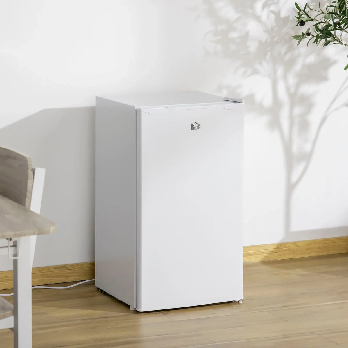 Mini Frigorifero da 90 litri con Congelatore, Frigorifero Compatto a Porta Singola con Termostato Regolabile per Camera da Letto