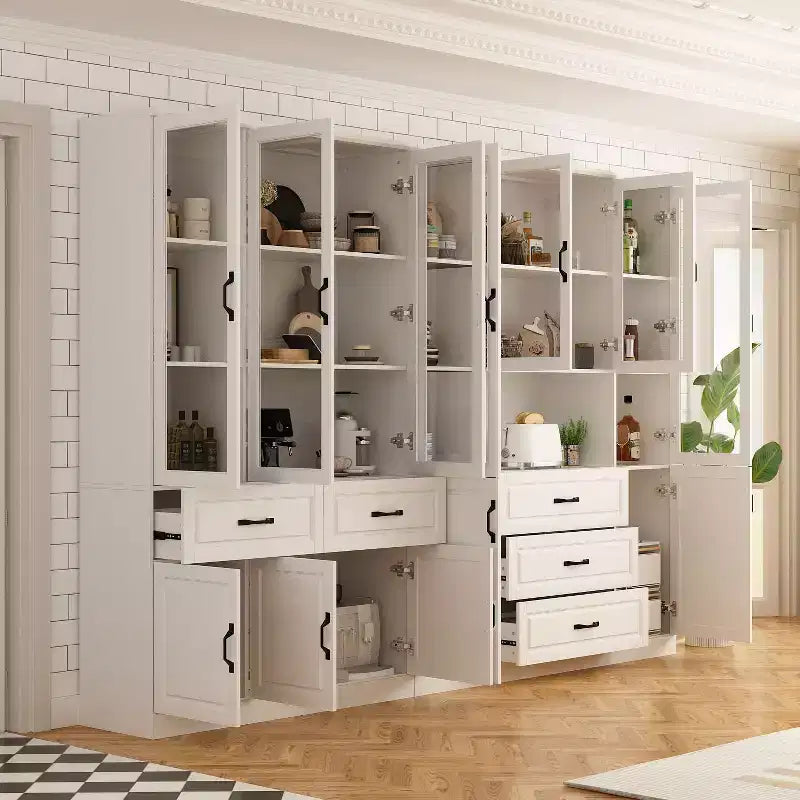 Famapy Armadio Combinato Grande con Ante in Vetro, Armadi Modulari