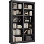 Étagère haute de 189 cm avec 2 rangées de rangement, étagère double largeur à 6 niveaux, bibliothèque autoportante spacieuse pour salon, bureau, bibliothèque