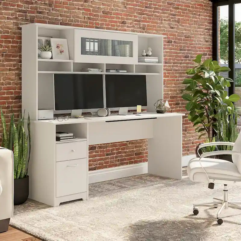 Scrivania per computer da 72" con libreria e cassetti di