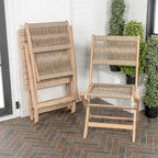 Ensemble bistrot pliant d'extérieur 3 pièces Cadiz Modern Coastal en bois d'acacia, par JONATHAN Y